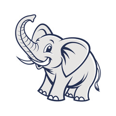 Playful Baby Elephant with Big Ears vector illustration