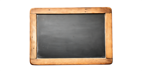 Vintage wooden framed slate blackboard isolated on a white background