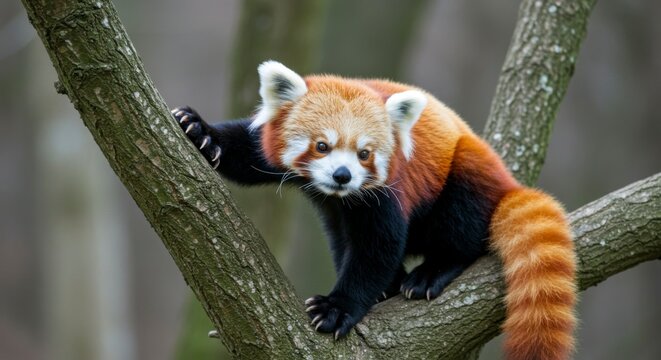 Red panda in tree
