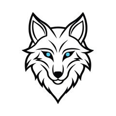 Fototapeta premium Mystic Wolf with Bright Glowing Blue Eyes vector illustration