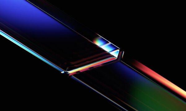 Fototapeta Abstract geometric blocks on dark background, 3d render