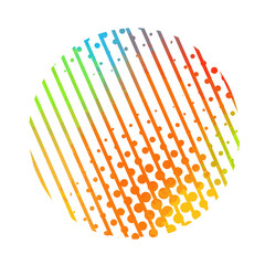 colored abstractions with halftone dots. Not AI, Vector illustration