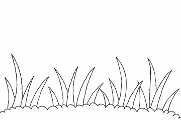 Grass coloring page simple and minimal line art illustration on white background