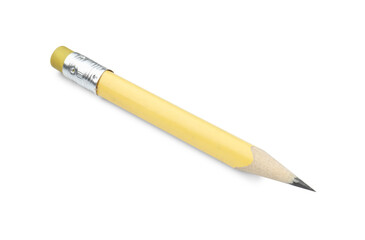 One graphite pencil with eraser isolated on white