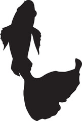 silhouette of a fish with wings