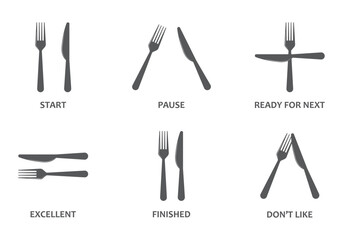 Obraz premium Simple set of spoon, fork, knife and plate icon set in line, menu logo, Symbol of cutlery. Cutlery or tableware in restaurant, kitchen. Vector illustration on transparent background.