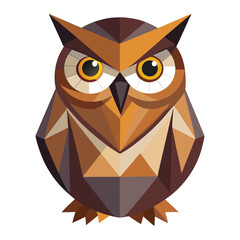 Low poly owl with wide eyes