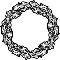 ecorative vector frames in baroque and rococo styles, featuring intricate gold and black & white designs. Includes round and square formats for elegant design projects.