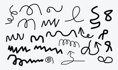 Wavy Line Shapes Set of Abstract Vector Graphic Pattern Design