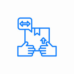 packge width icon sign vector