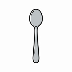 Simple Grey Spoon Utensil Illustration