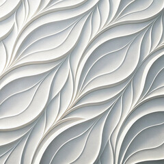 Modern White Abstract 3D Leaf Pattern Background


