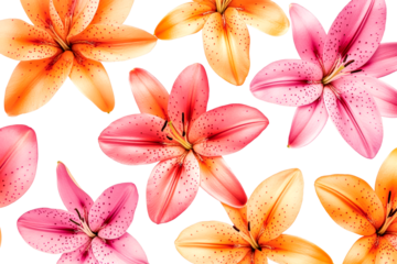 Vibrant floral arrangement botanical garden bright environment nature's beauty isolated on transparent background