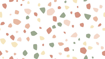 Terrazzo Seamless Vector Pattern - Boho Mid-Century Pebbles