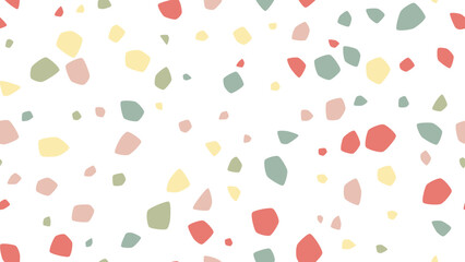 Modern seamless terrazzo vector pattern with organic shapes in neutral earth tones. Perfect for textiles, wallpaper, packaging & digital design projects.
