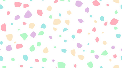 Modern seamless terrazzo vector pattern with organic shapes in neutral earth tones. Perfect for textiles, wallpaper, packaging & digital design projects.