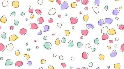 Modern seamless terrazzo vector pattern with organic shapes in neutral earth tones. Perfect for textiles, wallpaper, packaging & digital design projects.