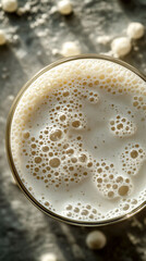 Creamy Frothy Beverage in Glass