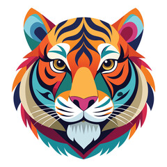 Colorful tiger face