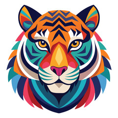 Colorful tiger face