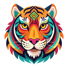 Colorful tiger face