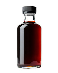 Cold brew coffee bottle condensation plain white background trendy drink concept ideal for cafe branding and beverage product marketing