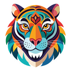 Colorful tiger face