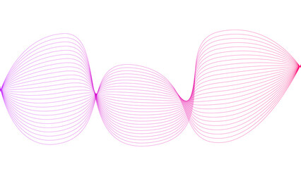 Vector curvy abstract line art wavy flowing dynamic colorful lines white background in concept music or sound, wave, wind, information flow