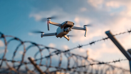 Surveillance drone over restricted zone