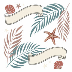 set of sea banners