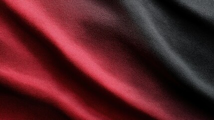 Dramatic red and black grained texture background with elegant folds and shadow play