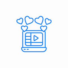 romantic movie media icon sign vector