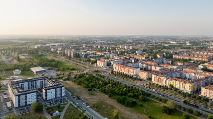 Novi Sad, Serbia - June 11, 2025: Aerial view of the Detelinara settlement in Novi Sad, Serbia