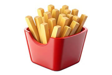 Red container of golden french fries illustration
