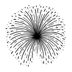 Fototapeta premium Firework explosion in stylized monochrome with radial symmetry