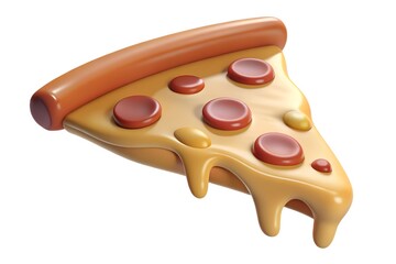 Melted cheese pizza slice 3d render