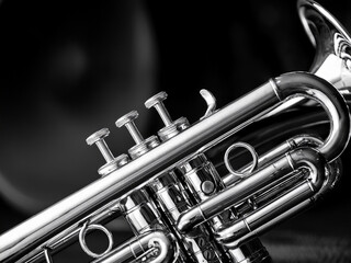 Trumpet Detail Brass Instrument Close-Up with Reflections  AI Generated