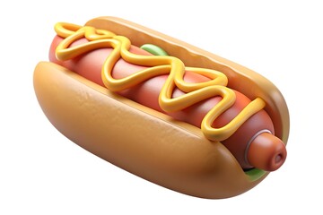 3d render of a hot dog with mustard