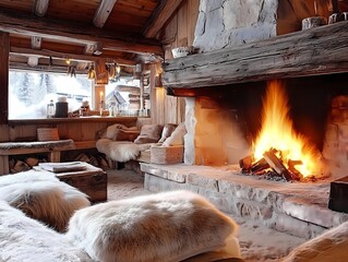 fireplace with firewood