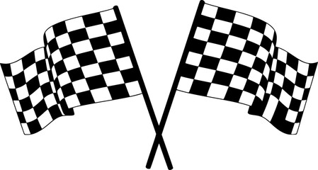 Fototapeta premium Checkered flags isolated on white background, representing racing finish