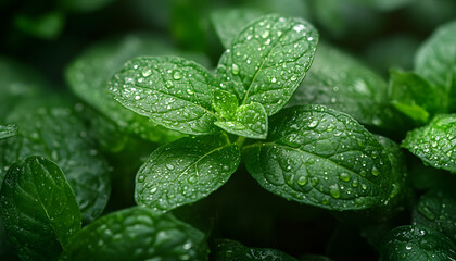 fresh mint in closeup