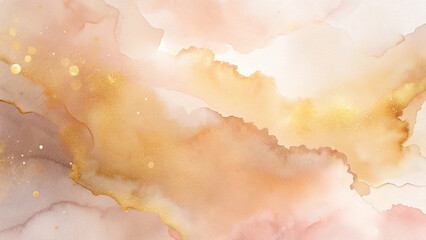 Obraz premium abstract watercolor soft peach and radiant gold