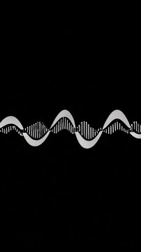 Onde sonore abstraite en noir et blanc minimaliste