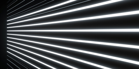 Sleek black background with vibrant ash gray, silver, and pure white neon stripes arranged horizontally. Smooth gradient and glowing hues create a dynamic, futuristic, and elegant aesthetic