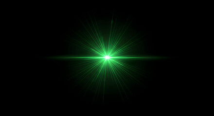Abstract Green Light Flare Effect Star Burst Shine Illustration