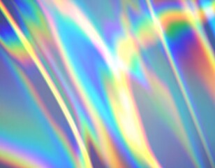 Abstract blue holographic background with light refraction effect. Diffused light
