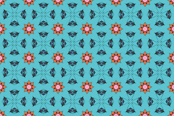 Fototapeta premium Seamless Luxury Shape Template Fashion Graphic Wallpaper Texture Symmetric Textile Art Geometric Interior Decoration Design Fabric Endless Digital Perspective Background Cloth Visual Tile Pattern.
