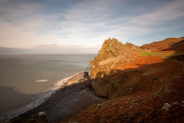 Fototapeta premium Landscape photo of the Valley of The Rocks in Exmoor National Park