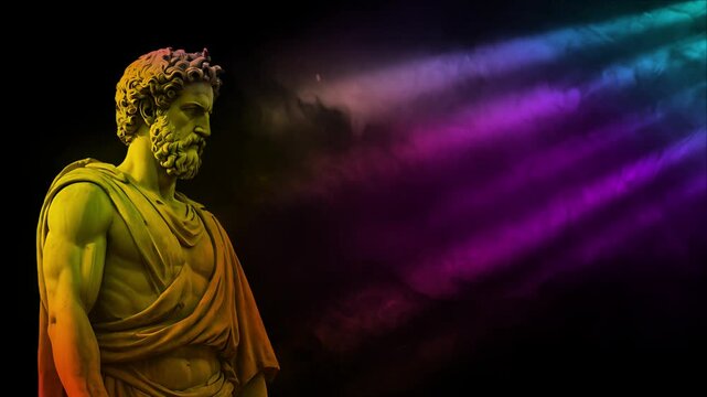 Stoic Greek Statue &ndash; Stoicism Philosopher in Aesthetic Loop