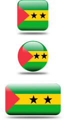 Full 3D Flag Set of São Tomé and Príncipe in Vector